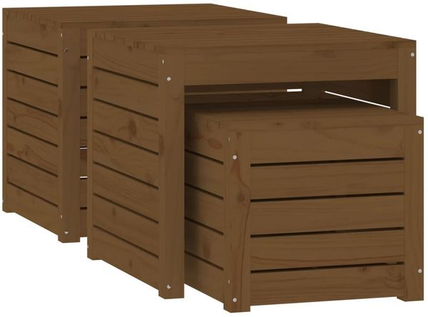 vidaXL 3-tlg. Gartenbox-Set Honigbraun Massivholz Kiefer 823958 Bild 5