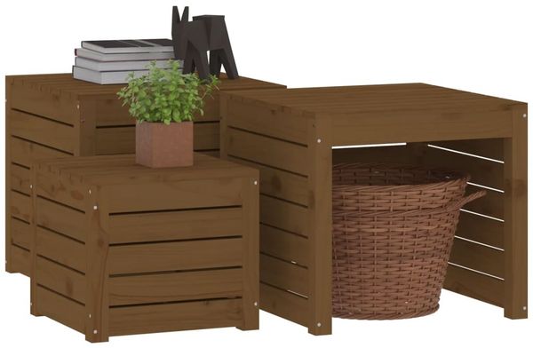 vidaXL 3-tlg. Gartenbox-Set Honigbraun Massivholz Kiefer 823958 Bild 4