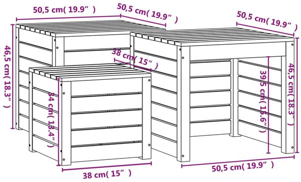 vidaXL 3-tlg. Gartenbox-Set Honigbraun Massivholz Kiefer 823958 Bild 10