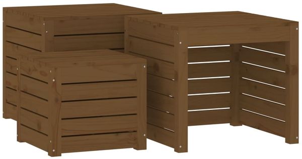 vidaXL 3-tlg. Gartenbox-Set Honigbraun Massivholz Kiefer 823958 Bild 2