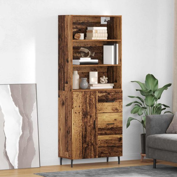 vidaXL Highboard mit Schubladen 2 pcs Altholz Holzwerkstoff 3415816