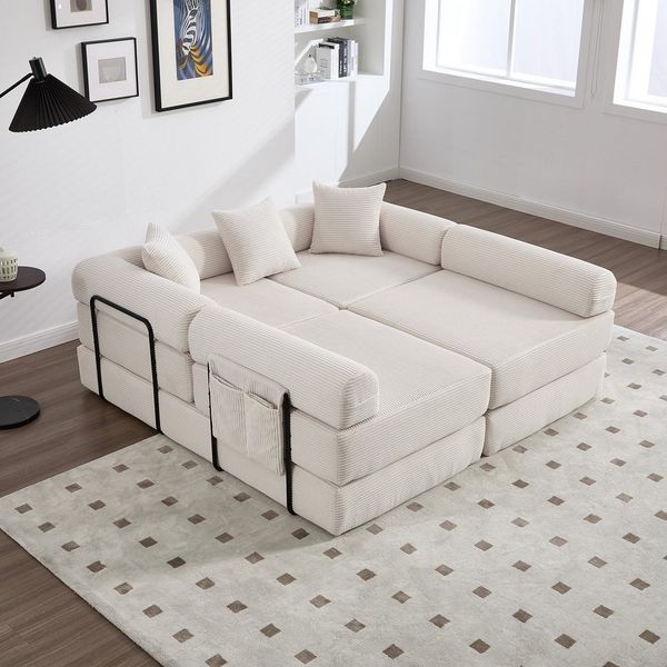 OKWISH Sofa Familiensofa Loungesofa, mit Stauraum und modularer Funktion, individuell kombinierbare Module