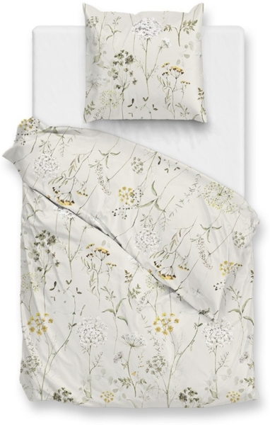 Zo! Home Flanell Bettwäsche 135x200 Leontine Natural Wiesenblumen Gräser