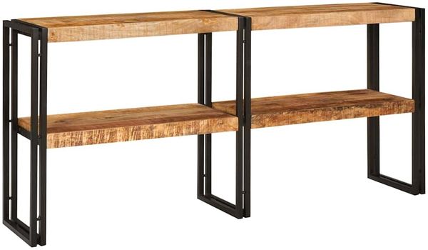vidaXL Konsolentisch mit Regal Braun 160 x 33 x 75 cm Massivholz Mango 4104739