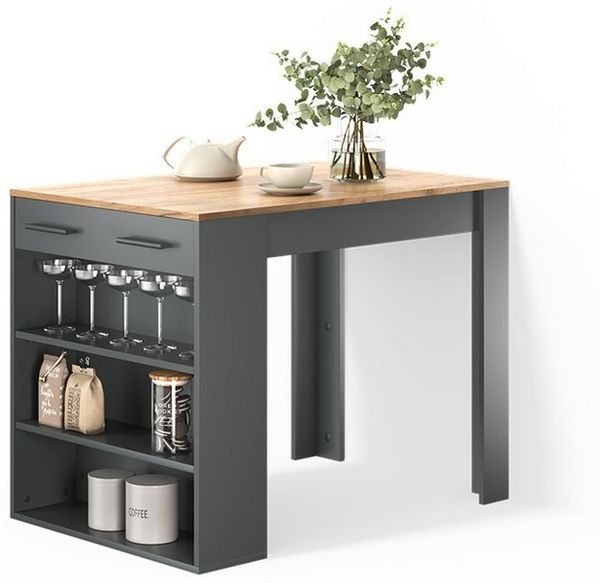 Livinity® Bartisch Regusa, Anthrazit/Goldkraft Eiche/Goldkraft Eiche, 67x100 cm (1-St)