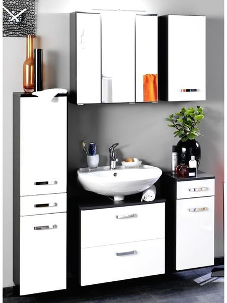 Spiegelschrank 70cm graphitgrau PADUA-03 LED-Aufbauleuchte, B x H x T: 70 x 66 x 20cm Bild 6
