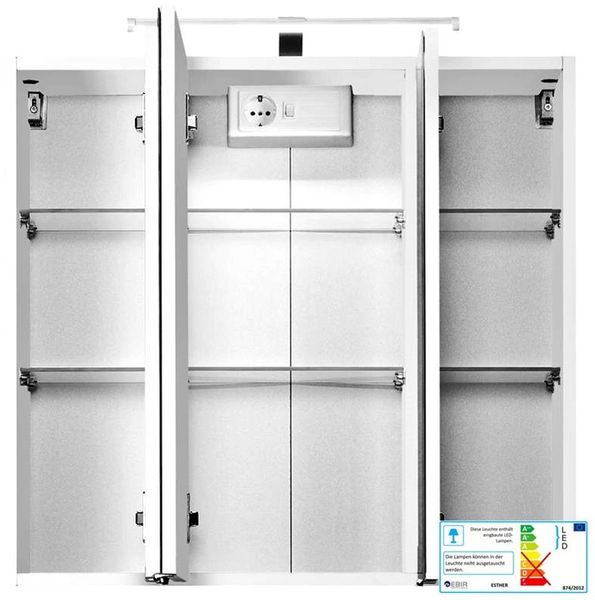 Spiegelschrank 70cm graphitgrau PADUA-03 LED-Aufbauleuchte, B x H x T: 70 x 66 x 20cm Bild 2