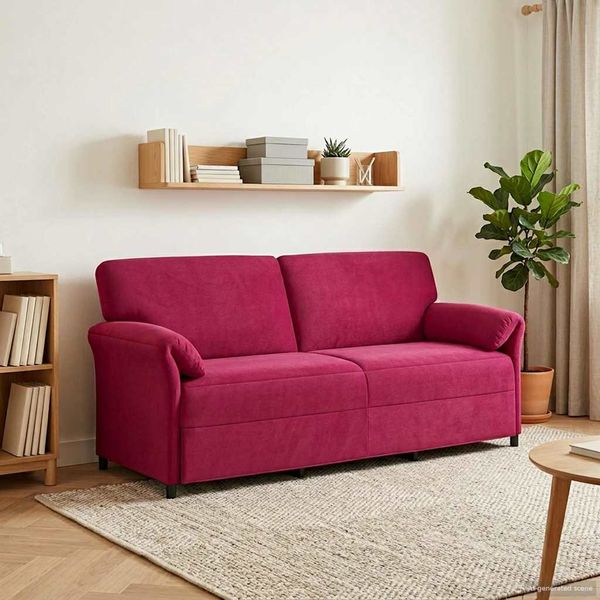 vidaXL 3-Sitzer-Sofa Weinrot 198 x 83 x 95 cm Samt 42033972