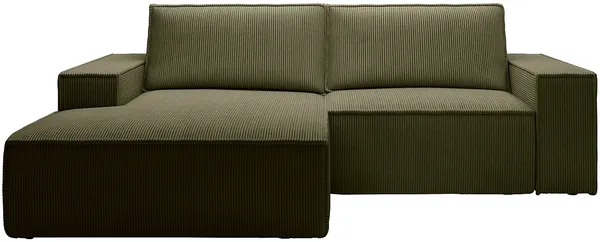 Vente-unique - AMELIA Sofa Samt Grün - B 167 cm x H 85 cm x L 240 cm