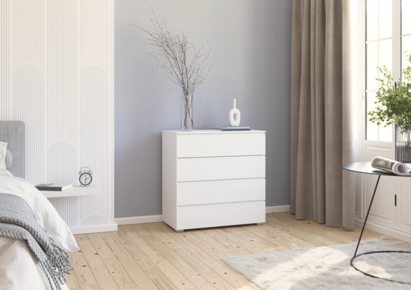 rauch Joel, Kommode, 4 Schubladen, Farbe Weiß, BxHxT 80x81x42cm