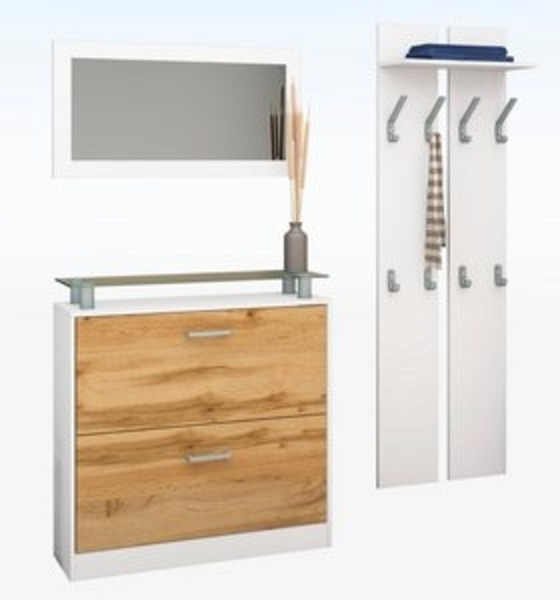 borchardt Möbel Garderoben-Set Finn, (Set, 3-St), mit Glasablage Bild 6