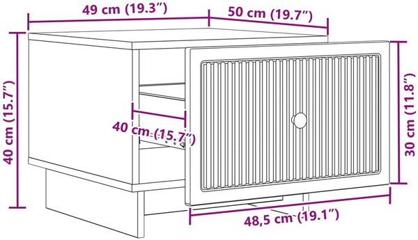 vidaXL Couchtisch Betongrau 49 x 50 x 40 cm Holzwerkstoff 894048 Bild 10