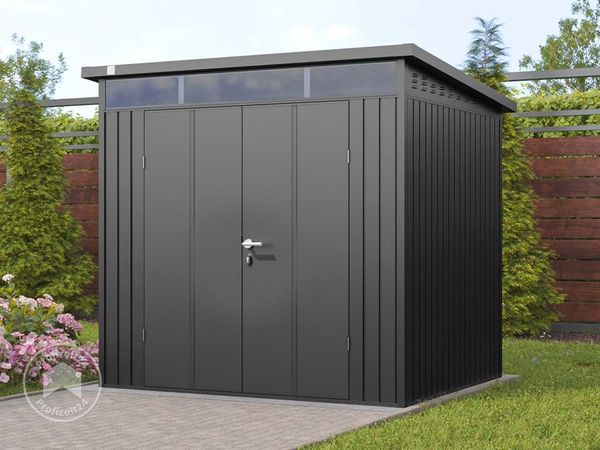 GFP Primeyard Gerätehaus Metall Gartenhaus 210x180x205 cm Geräteschuppen Satteldach anthrazit