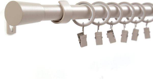 Deco-Raum Gardinenstange Liya, Ø 19 mm, 1-läufig, Wunschmaßlänge, kürzbar, verschraubt, Komplett-Set mit Ringen und Klammern,Befestigungsmaterial