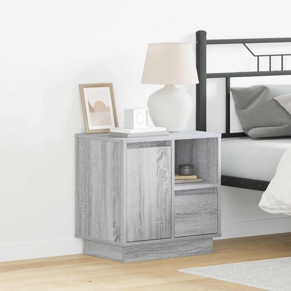 vidaXL Nachttisch mit Schubladen Grau 50 x 34,5 x 50 cm Holzwerkstoff 869588