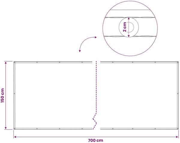 vidaXL Balkon Sichtschutz 150 x 700 cm Stoff mit PU-Beschichtung 42036739 Bild 9