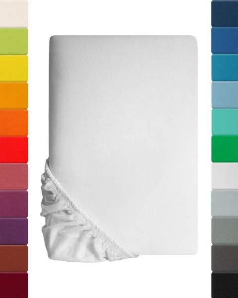 Lavea Spannbettlaken Maya, Betttuch aus 100% Baumwolle, 60x130-200x220cm, fusselfrei und pflegeleicht, Gummizug: rundum, (1 Stück), geeignet für Matratzen, Topper, Boxspringbetten und Wasserbetten