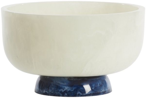 Dekoschale Schale LEWOTOBI von Light & Living Ø28x17 cm Kunststoff Weiß-Blau