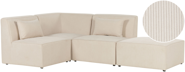 Sofa mit Ottomane LEMVIG Helles Beige Rechtsseitig