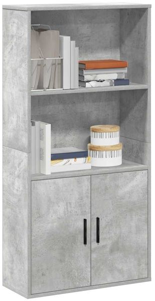 vidaXL Bücherregal Betongrau 60x24x120 cm Holzwerkstoff 860421