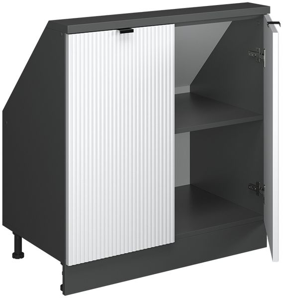 Dachschrägenschrank Rion Weiß Riffel 80 x 81.6 cm mit 2 Türen Vicco Bild 4