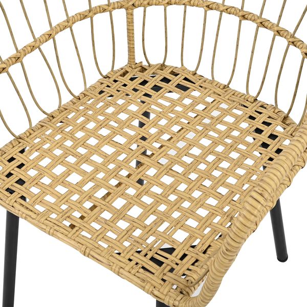 LVHOM 5-teiliges Gartenmöbel Set, Balkonmöbel Set Rattan mit Kissen, Balkonset Polyrattan für 4 Personen, Sitzgruppe Terrassenmöbel Loungemöbel, Beige Bild 8