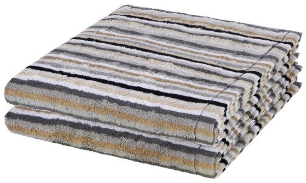 Cawö Lifestyle 2 tlg. Frottier-Set - 2 X Duschtuch (70 X 140cm) - 512 g/m2 - Kiesel