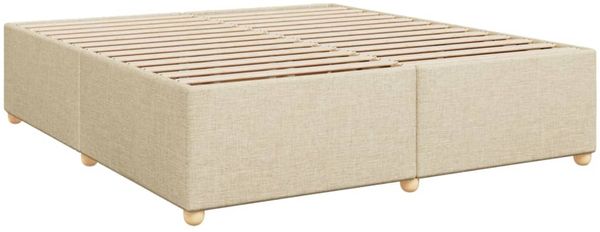 vidaXL Boxspringbett mit Matratze Creme 200x200 cm Stoff 3289099 Bild 9