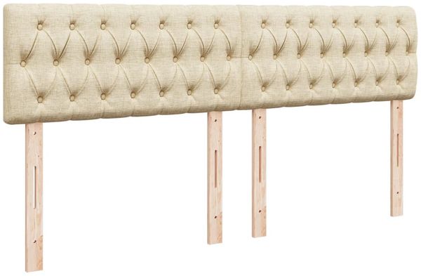 vidaXL Boxspringbett mit Matratze Creme 200x200 cm Stoff 3289099 Bild 12