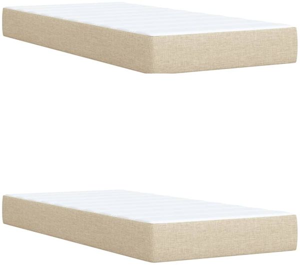 vidaXL Boxspringbett mit Matratze Creme 200x200 cm Stoff 3289099 Bild 10