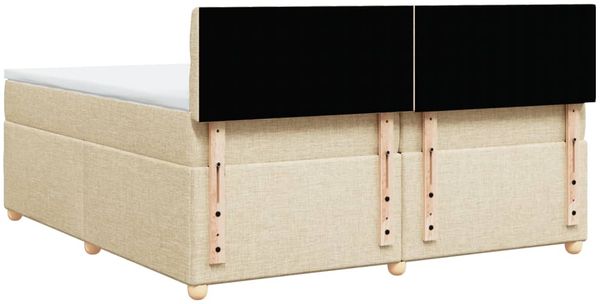vidaXL Boxspringbett mit Matratze Creme 200x200 cm Stoff 3289099 Bild 8
