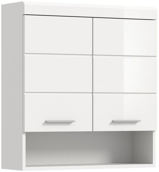furnling Hängeschrank Scott 2 Türen, 1 offenes Fach, Stauraum, Badmöbel, Badschrank, 74 cm breit