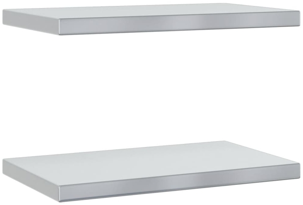 vidaXL Wandregale 2 Stk. 50x30x3 cm Silbern Edelstahl 30285
