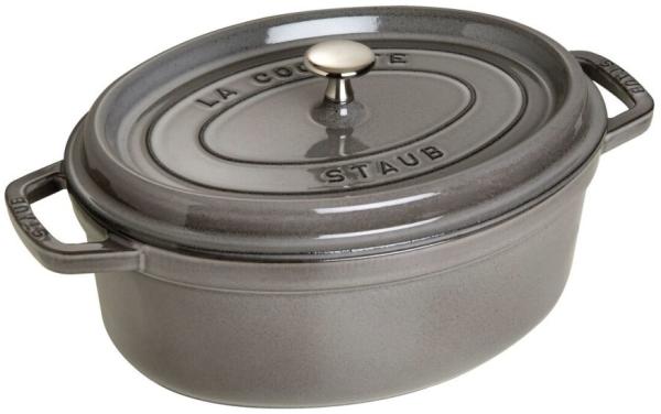 Staub La Cocotte 31cm oval Graphit-grau, Gusseisen Auflaufformen + Bräter