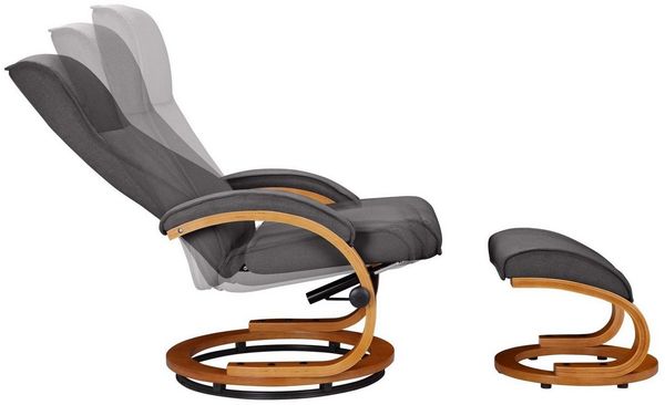 Home affaire Relaxsessel Paris TV-Sessel, Sessel mit Hocker, Wohnzimmer, Schlaffunktion manuell (Set, 2-St, bestehend aus Sessel und Hocker), verstellbar, Microfaser, NaturLEDER, Webstoff, Sitzhöhe 46 cm
