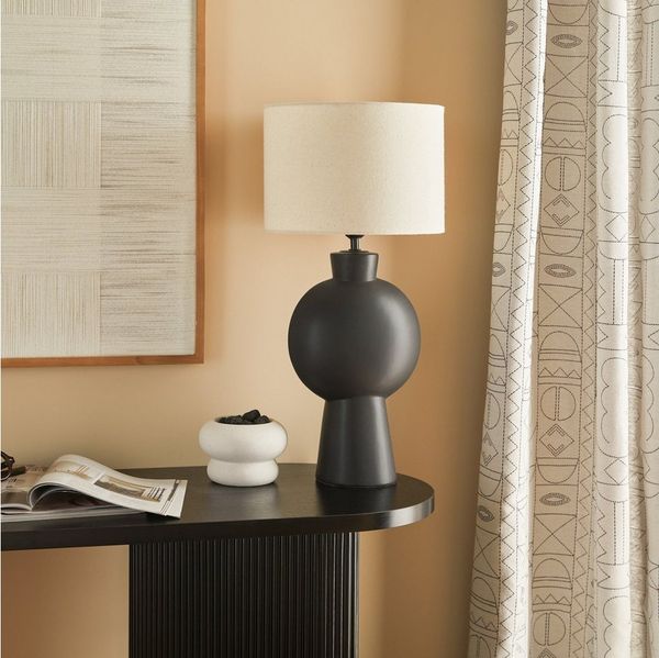 Atmosphera Créateur d'intérieur Tischleuchte Tischlampe mit Keramikfuß YULIA, H. 59 cm, Leuchte mit Dekofunktion, ohne Leuchtmittel