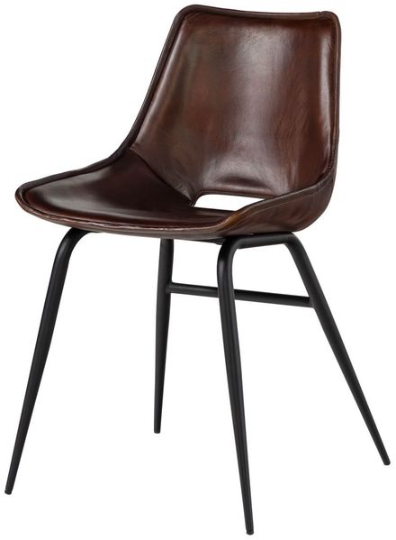 Stuhl Echtleder 47x59x78 braun IRON LABEL #22, 2er Set