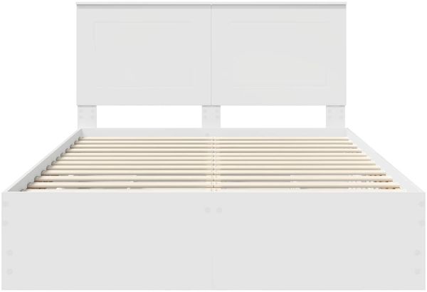vidaXL Bettrahmen mit Schubladen Weiß 140 x 190 cm Ingenieurs Holz 3409454 Bild 8