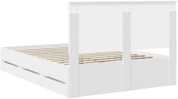 vidaXL Bettrahmen mit Schubladen Weiß 140 x 190 cm Ingenieurs Holz 3409454 Bild 10