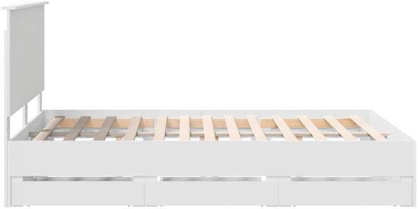 vidaXL Bettrahmen mit Schubladen Weiß 140 x 190 cm Ingenieurs Holz 3409454 Bild 9