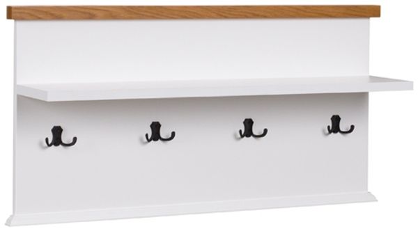Wandpaneel Galineo Garderobenpaneel 99cm weiß MDF Eiche Natur