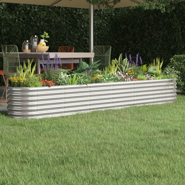 vidaXL Hochbeet Verzinkter Stahl 260x40x36 cm Silbern 318882