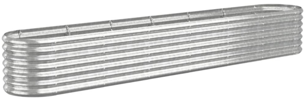 vidaXL Hochbeet Verzinkter Stahl 260x40x36 cm Silbern 318882