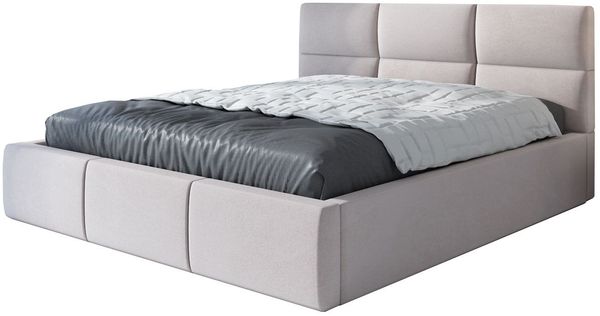 Polsterbett EMILI 140x200 mit Matratze, Bettkasten und Lattenrost. Farbe: Beige 2