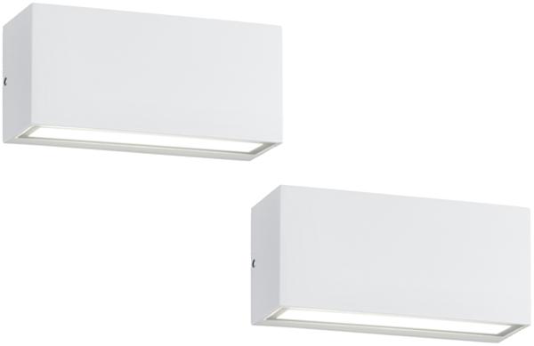 LED Außenwandleuchte 2er Set Up- & Down Light in Weiß matt