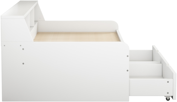 Merax 90*200 cm Schlafsofa Daybett Tagesbett, einzeln, mit zwei Schubladen, mit Staufach, weiß Bild 6