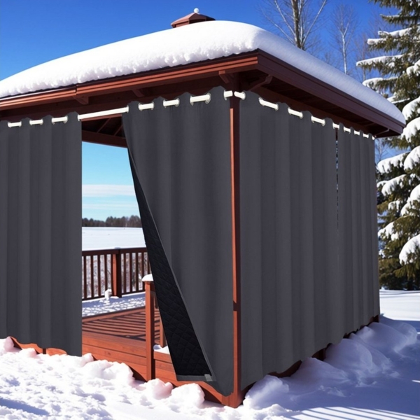 BTTO V&G Gardine Outdoorvorhang Winddicht,Thermovorhang Kälteschutz & Wasserdicht (2 St), Türvorhang,Blickdicht, Wärmeisolierend Bild 2