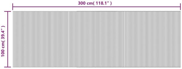 vidaXL Teppich Rechteckig Dunkelbraun 100x300 cm Bambus 376815 Bild 8