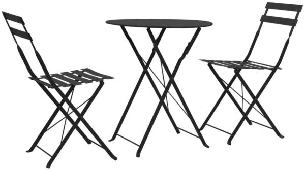 vidaXL 3-tlg. Bistro-Set Stahl Schwarz 44356