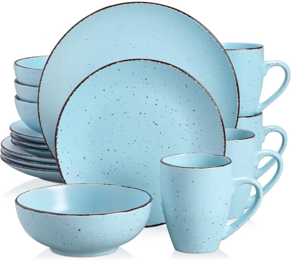 vancasso MODA Tafelservice Steingut Vintage 16-teilig Blau Bild 1